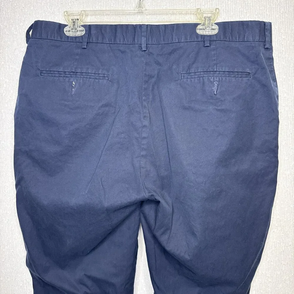 Polo Ralph Lauren Chino Pants Mens 38x30 Navy Blue Classic Fit Flat Front Cotton